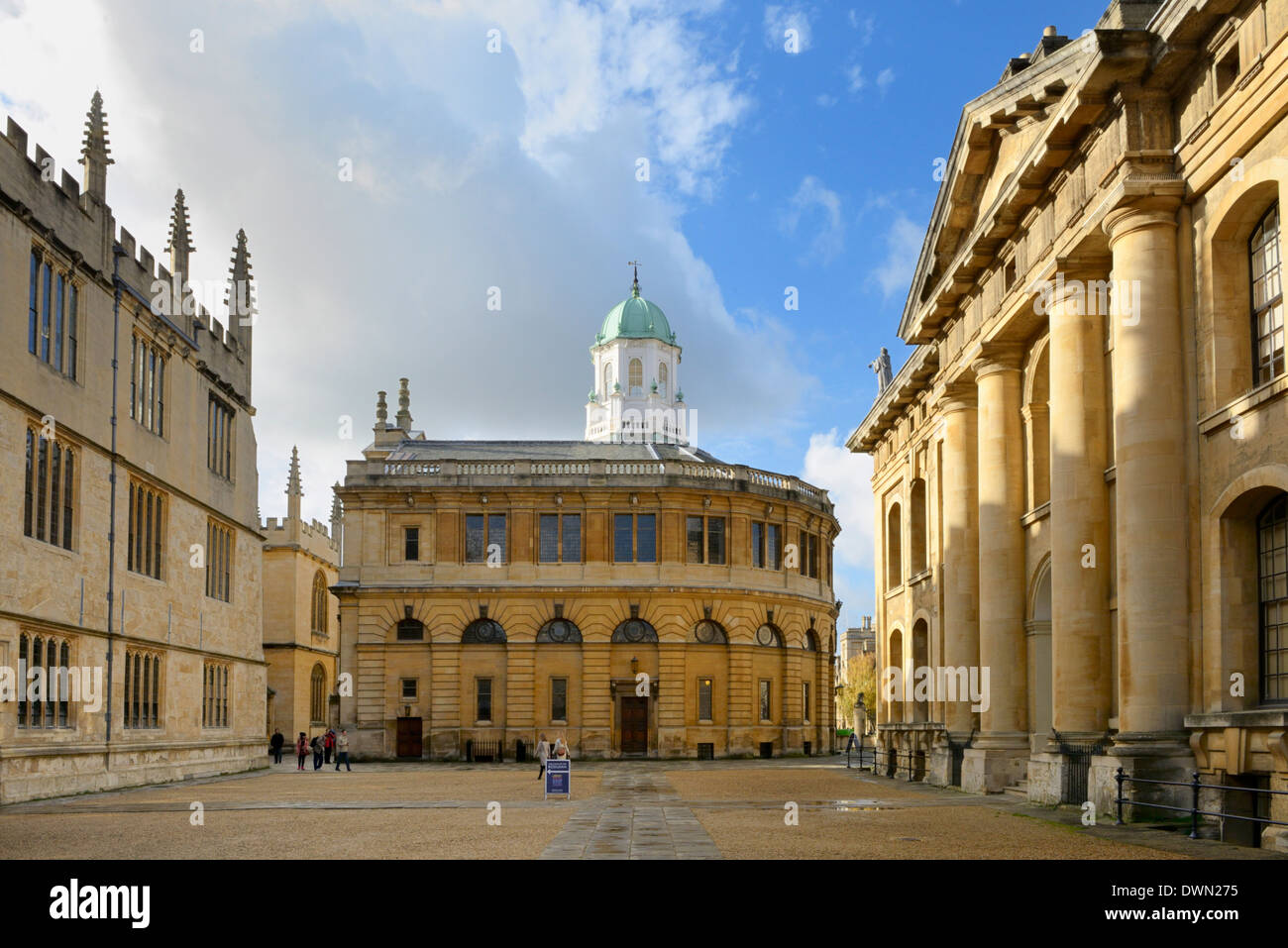 The Clarendon Building, Bodleian Library and Sheldonian Theatre, Oxford, Oxfordshire, England, United Kingdom, Europe Stock Photo