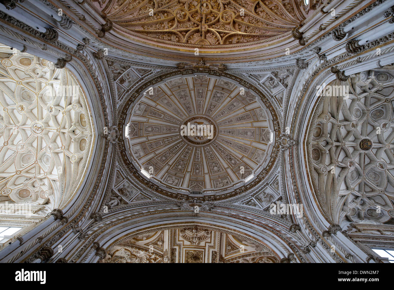 Ceiling of the nave of the Mosque (Mezquita) and Cathedral of Cordoba, UNESCO World Heritage Site, Cordoba, Andalucia, Spain Stock Photo