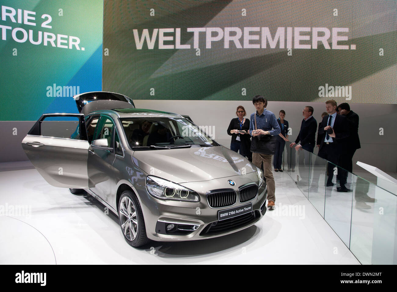 BMW 2-Series Active Tourer minivan at the 84th Geneva International Motor Show 2014. Stock Photo