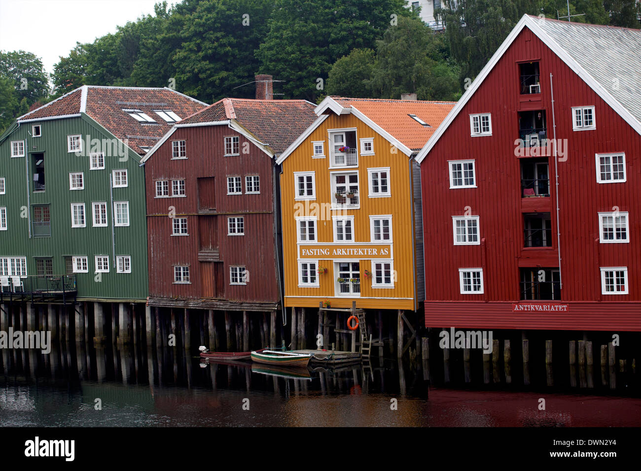 Wooden houses, Trondheim, Norway, Europe Stock Photo Alamy