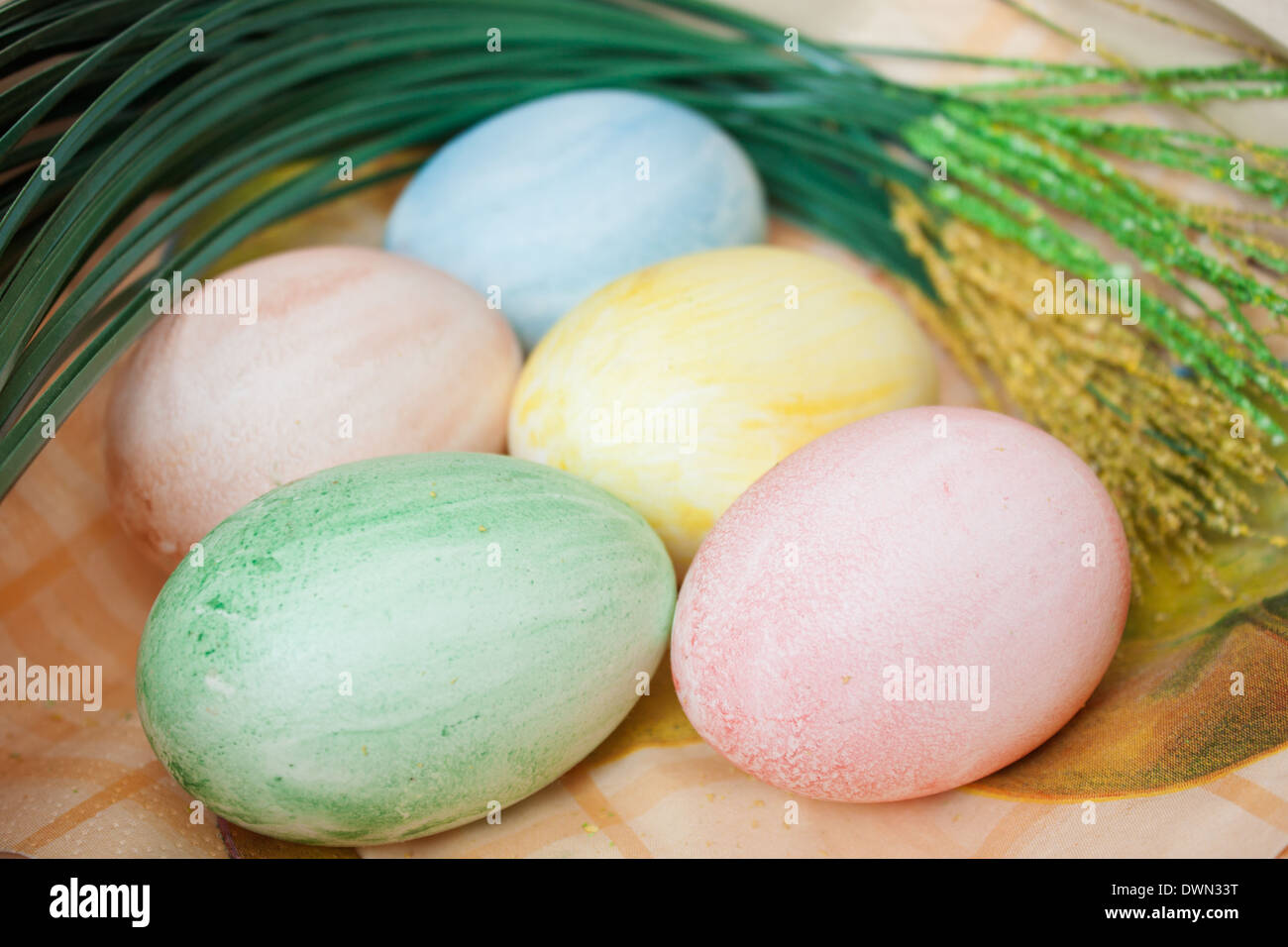 Easter eggs colored colorful pastel color colour Stock Photo
