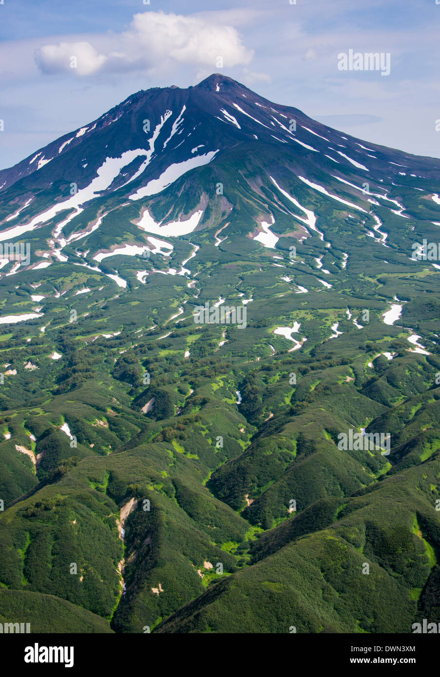 Ilyinsky (volcano) on Kurile lake, Kamchatka, Russia, Eurasia Stock Photo