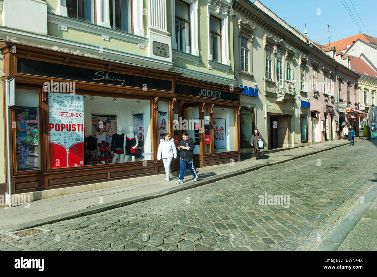 The Radiceva street in Zagreb, with the rise to Gornji Grad. Stock Photo