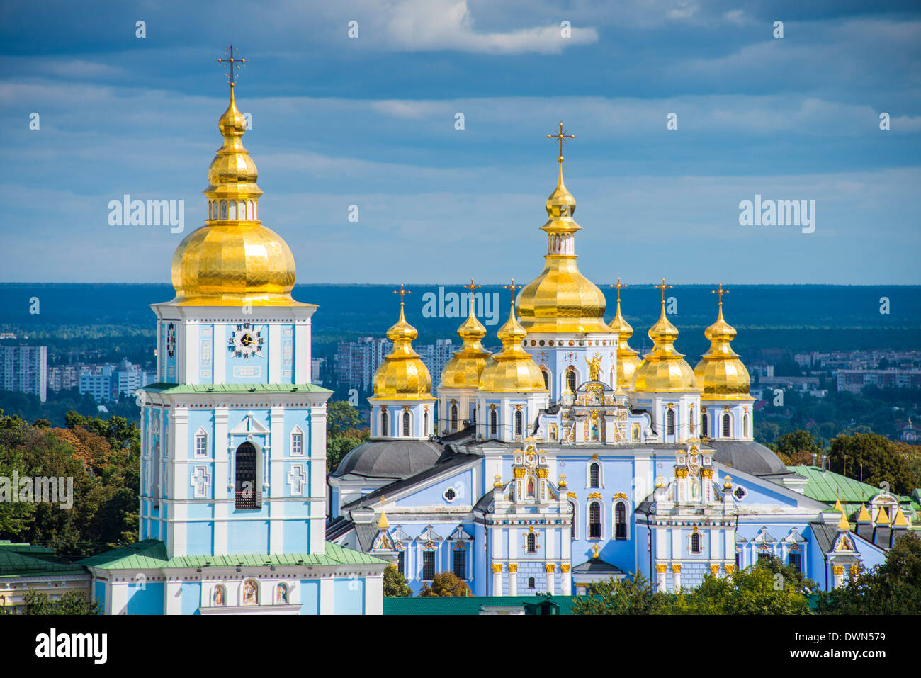 St. Michael's gold-domed cathedral, Kiev (Kyiv), Ukraine, Europe Stock Photo