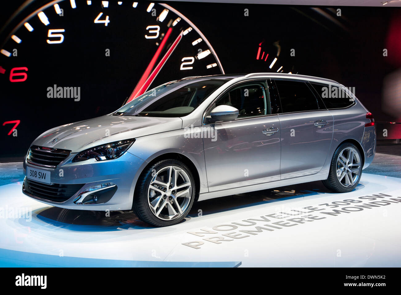 Peugeot 308 SW 'Car of the Year 2014' at the 84th Geneva International  Motor Show Stock Photo - Alamy
