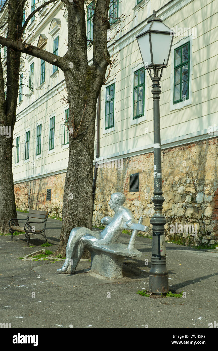 The statue of Antun Gustav Matos, croatian poet, writer, journalist, work of the sculptor Ivan Kozaric Stock Photo
