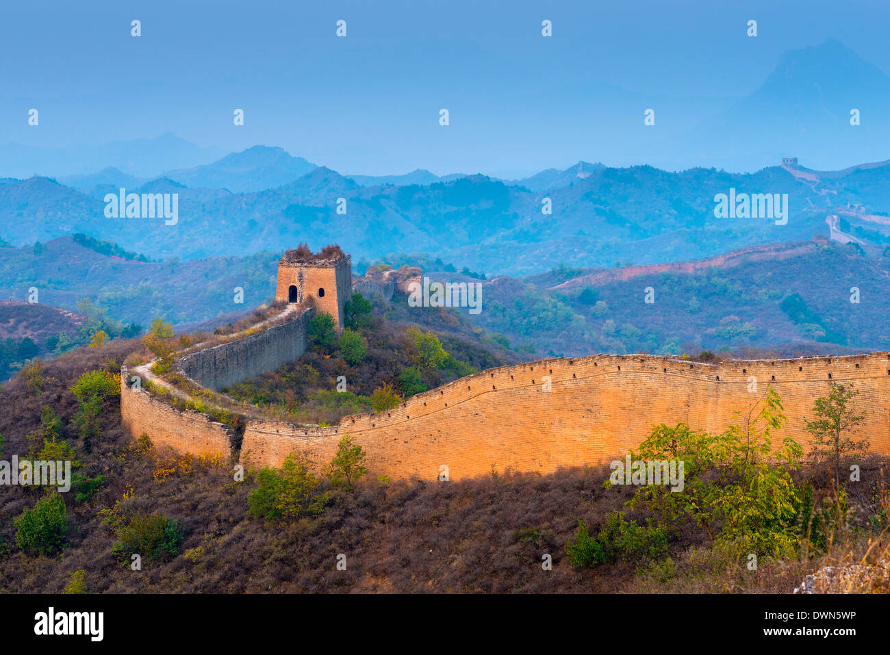 Gubeikou to Jinshanling section of the Great Wall of China, UNESCO Site, Miyun County, Beijing Municipality, China Stock Photo