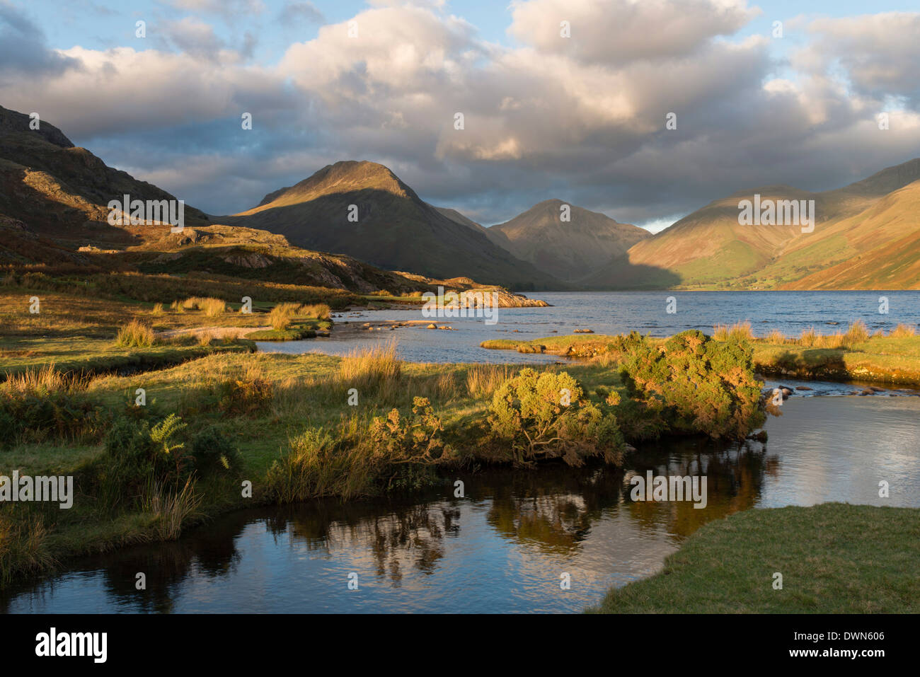 Beautiful late autumnal light at Wastwater, Lake District National Park, Cumbria, England, United Kingdom, Europe Stock Photo