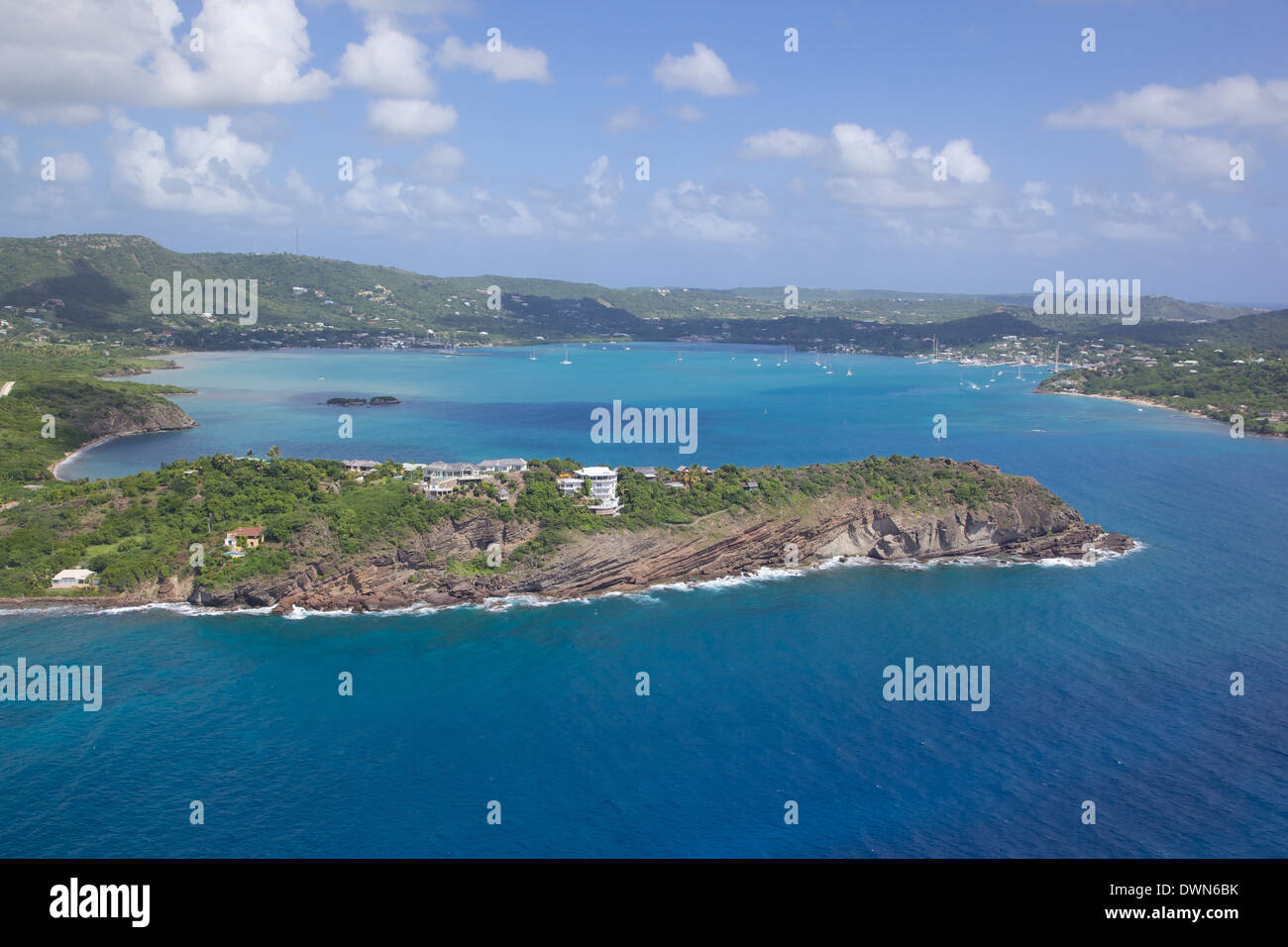 View of entrance to Falmouth Harbour, Antigua, Leeward Islands, West