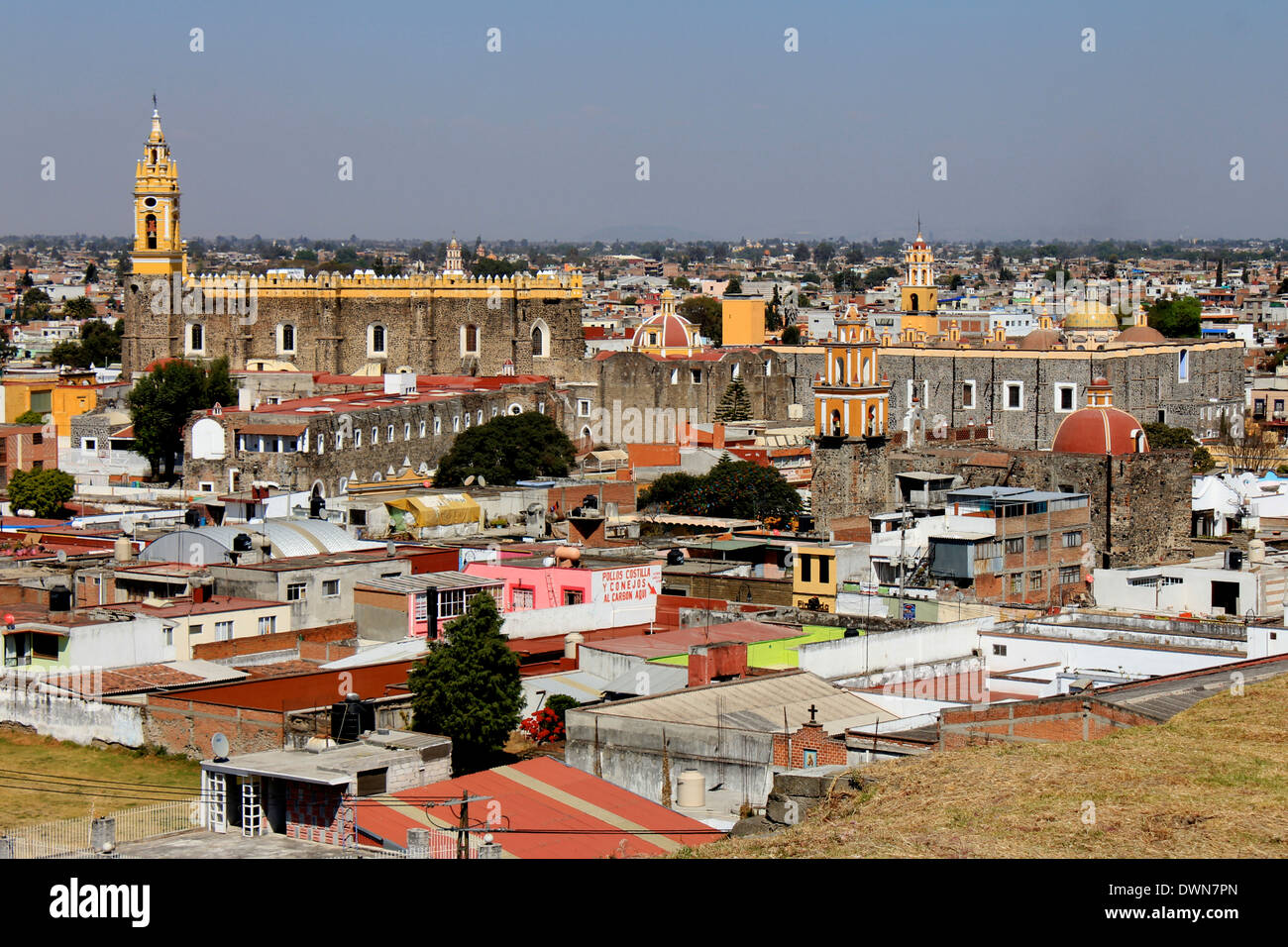 View of one of the many churches in Cholula, Puebla, Mexico Stock Photo