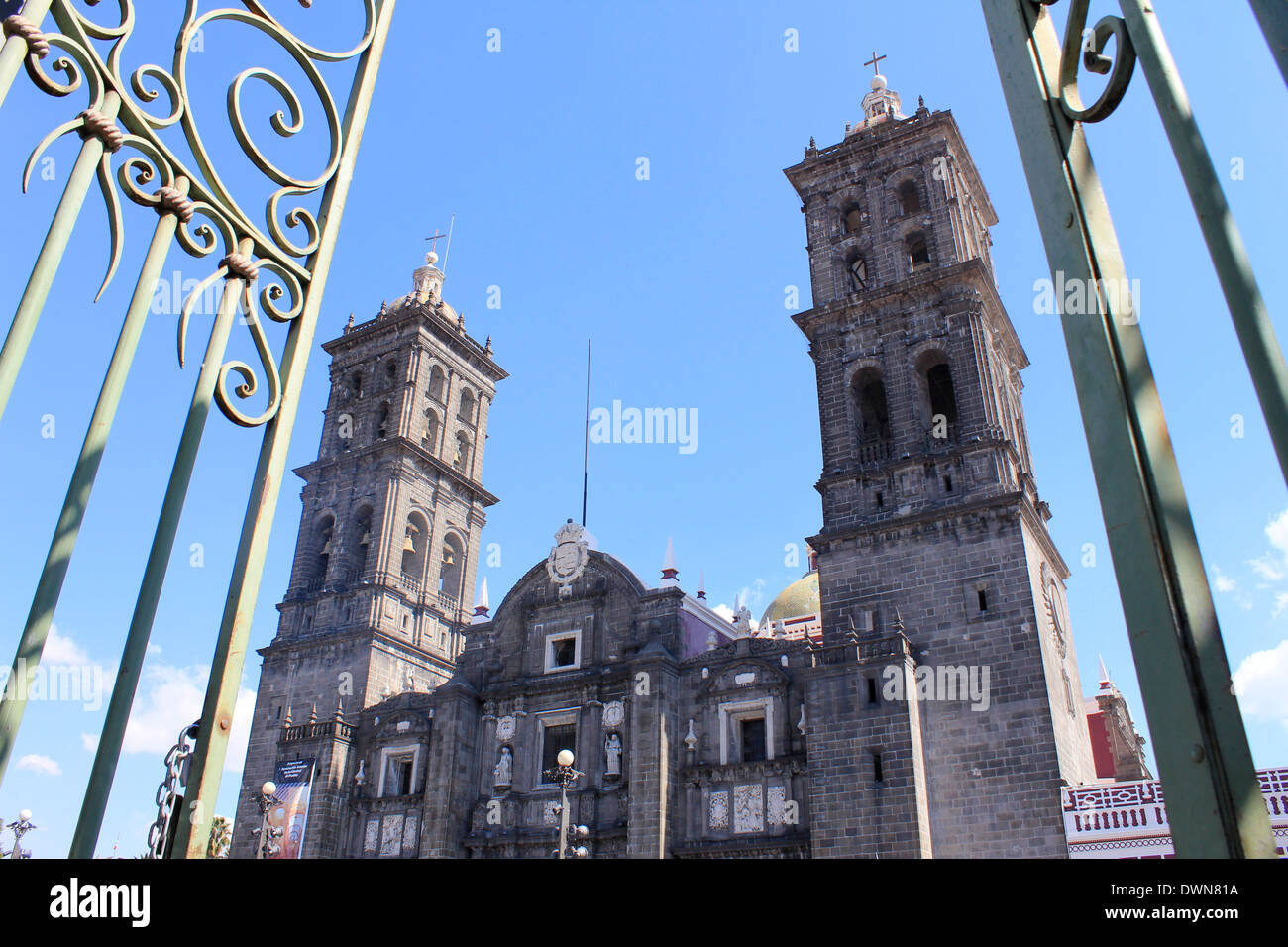 Puebla Cathedral, Puebla, Mexico Stock Photo