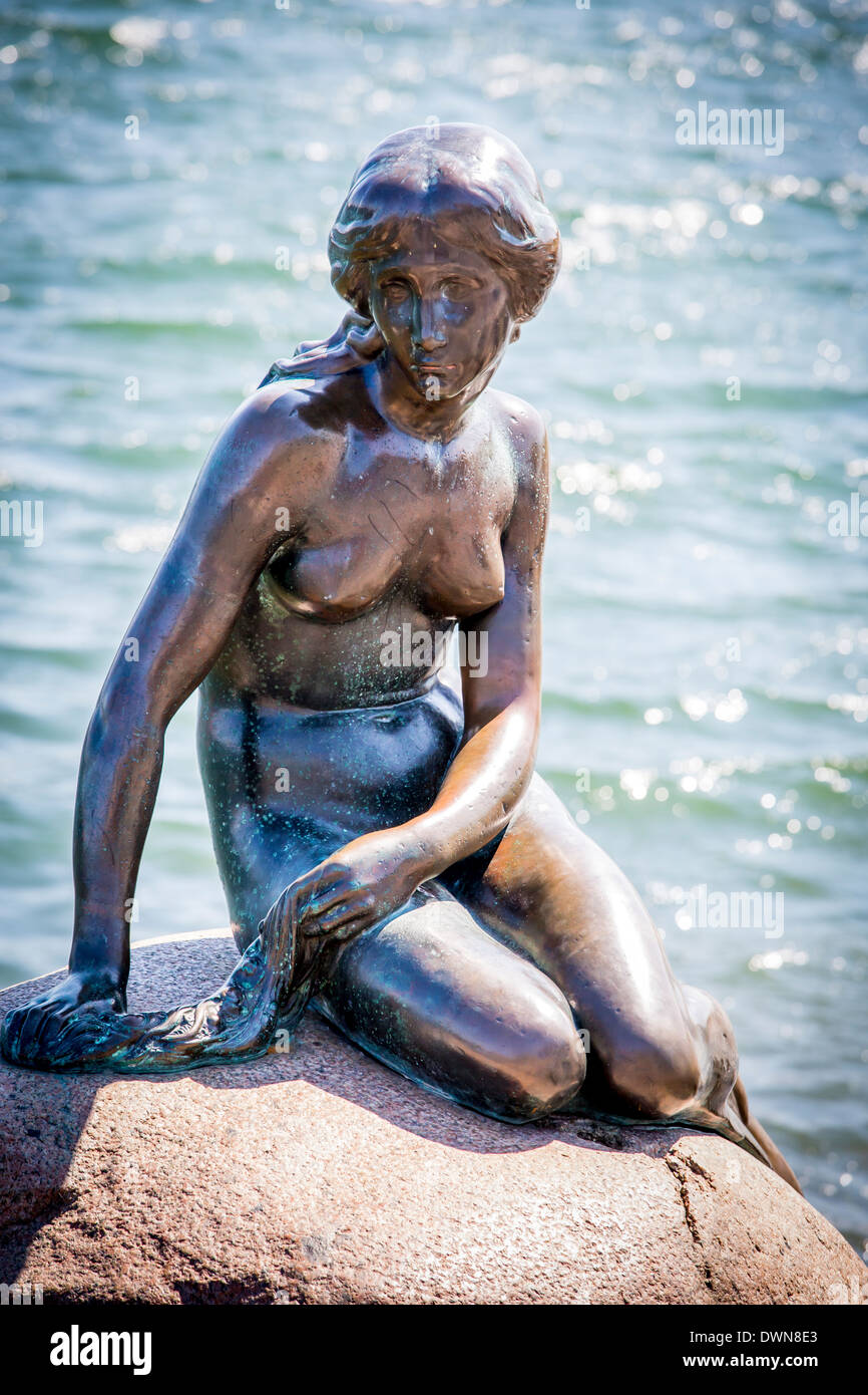 The Little Mermaid statue in Copenhagen Stock Photo