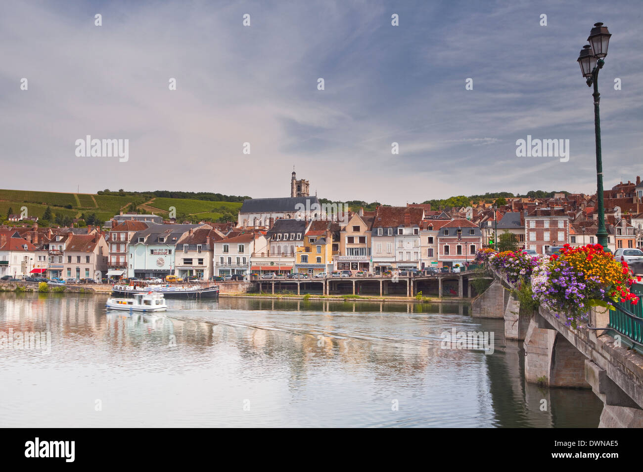 The town of Joigny, Yonne, Burgundy, France, Europe Stock Photo