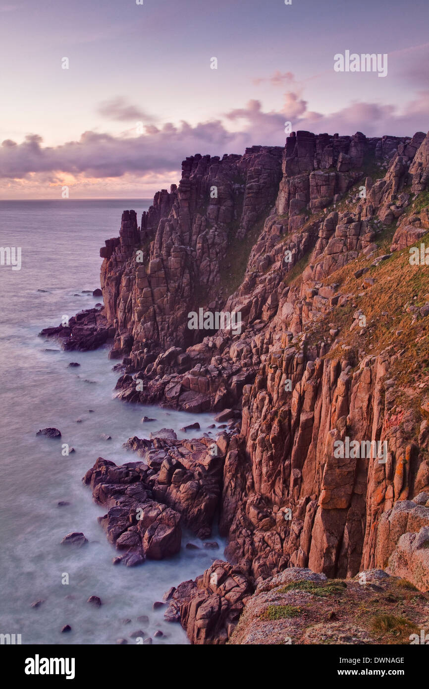 The rocky Cornish coastline near to Land's End, Cornwall, England, United Kingdom, Europe Stock Photo