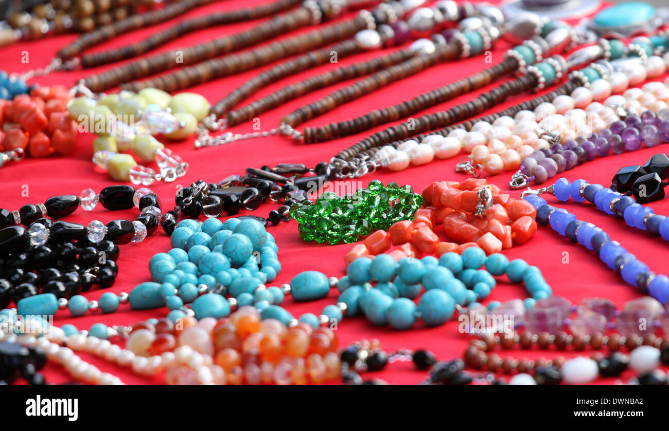 jewelry and gemstone necklaces for sale at a jewelry store in Italy Stock Photo Alamy