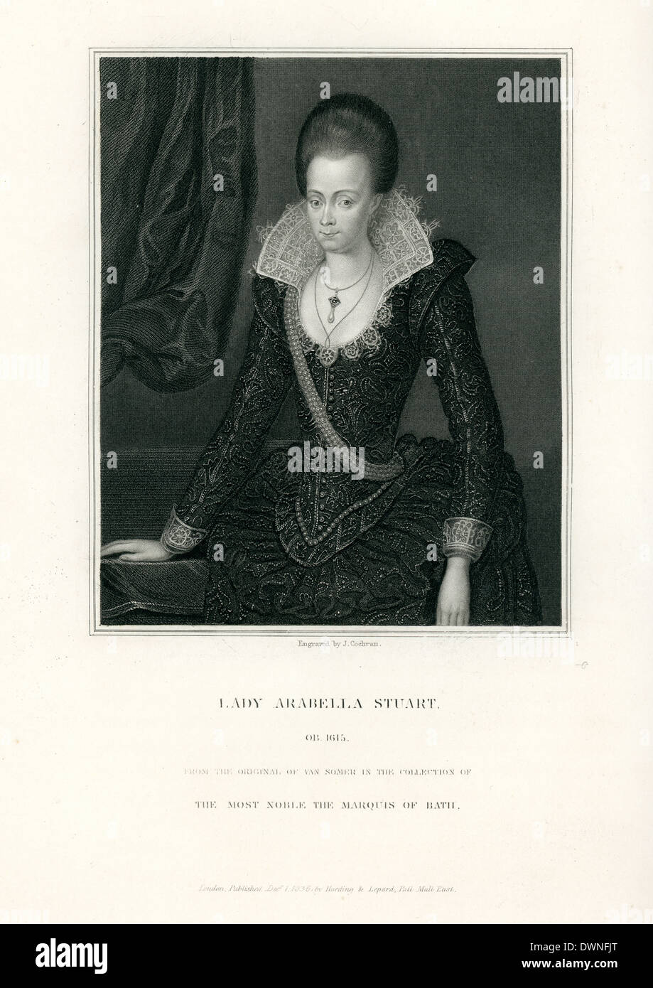 Portrait of Lady Arbella Stuart, a noblewoman Stock Photo