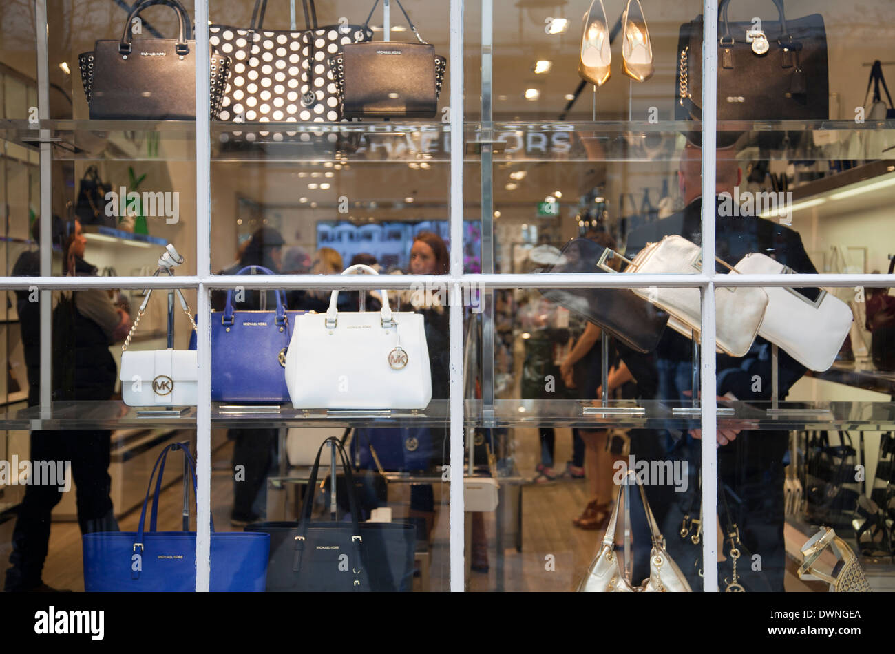 Michael Kors Handbags Window Display in Covent Garden - London UK Stock Photo