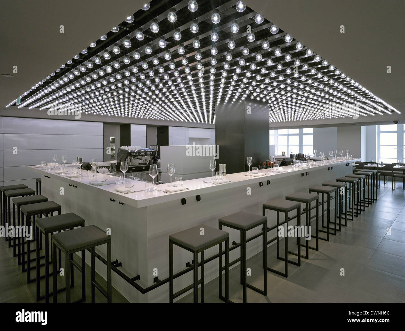 The Fashion lab at Harrods, London, United Kingdom. Architect: Found Associates, 2013. Interior view in Salad kitchen restaurant Stock Photo