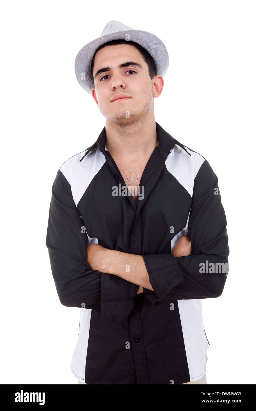 young casual man posing, isolated on white background Stock Photo - Alamy
