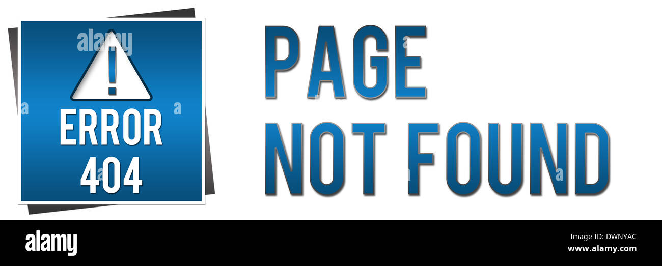 404 Page Not Found - Blue Banner Stock Photo