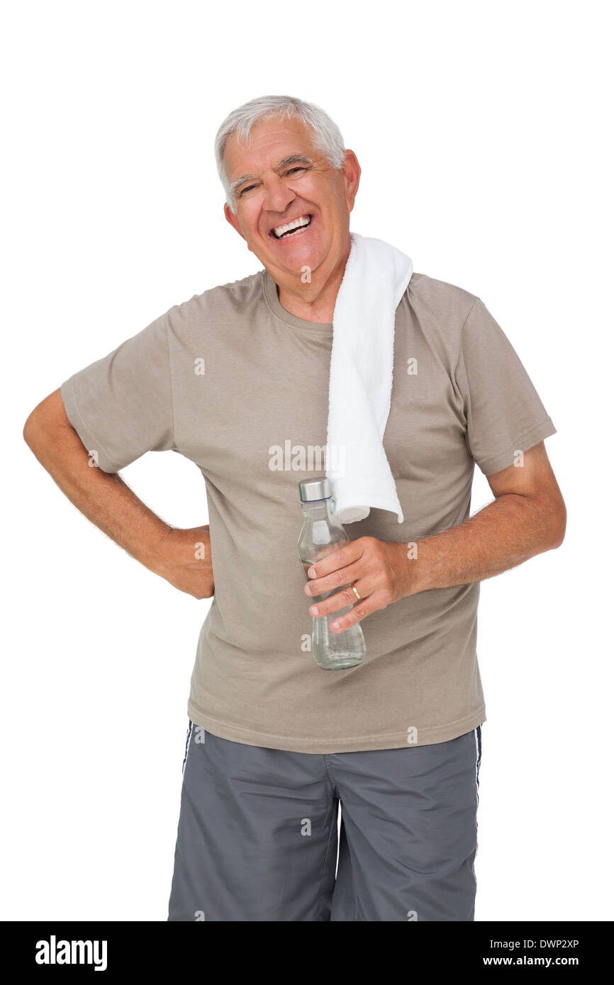 Portrait of a senior man with water bottle Stock Photo - Alamy