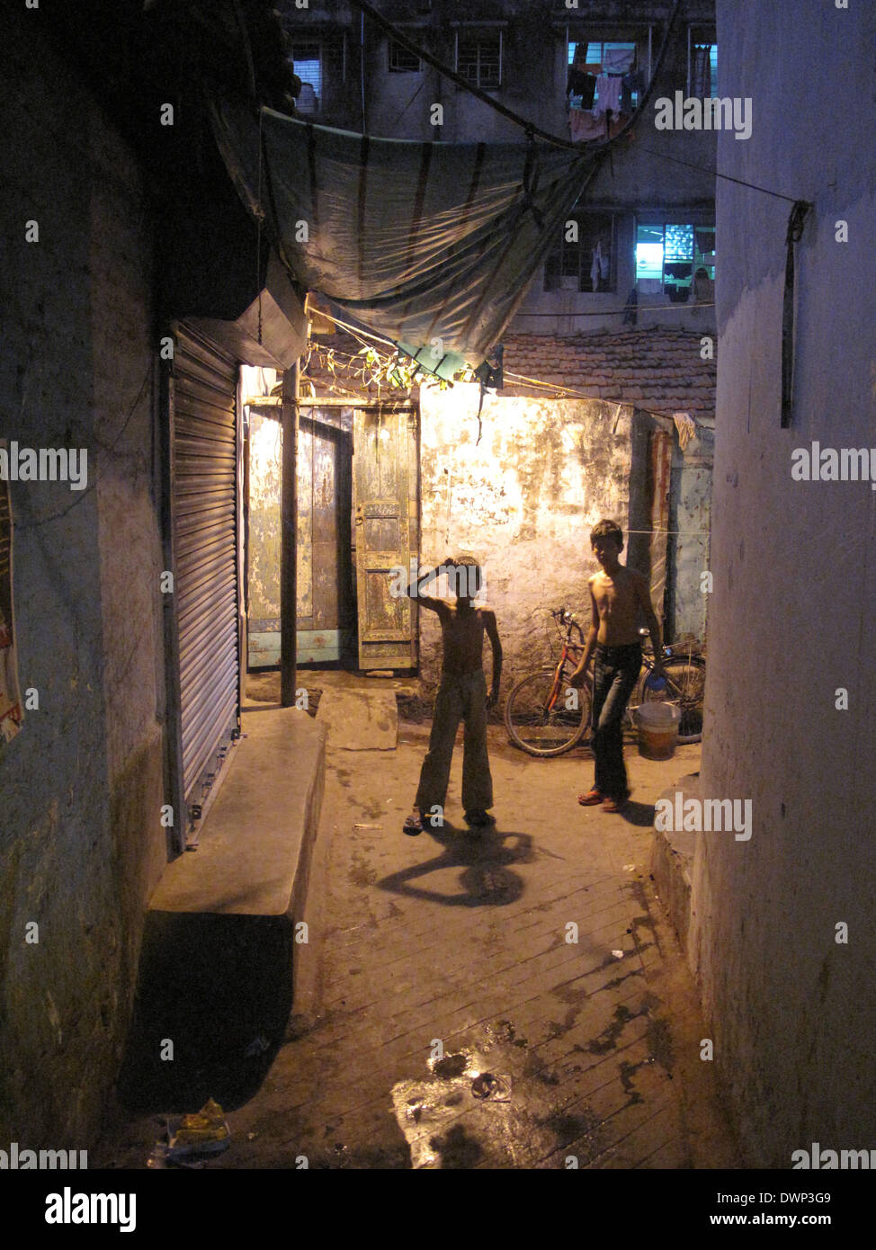 Streets of Kolkata. People live and work on the streets in Kolkata, India Stock Photo