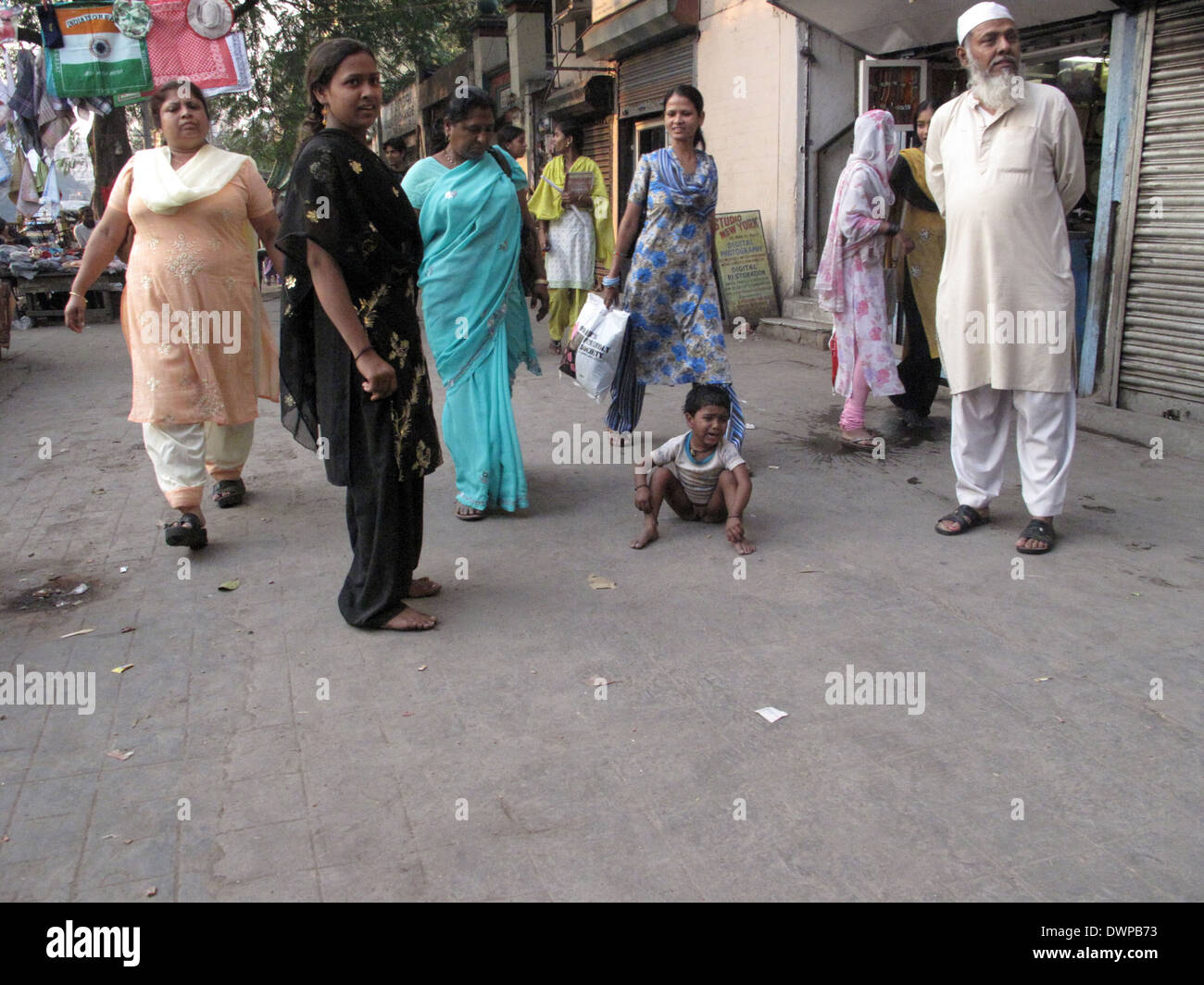 Streets of Kolkata. People live and work on the streets, January 29, 2009 Stock Photo