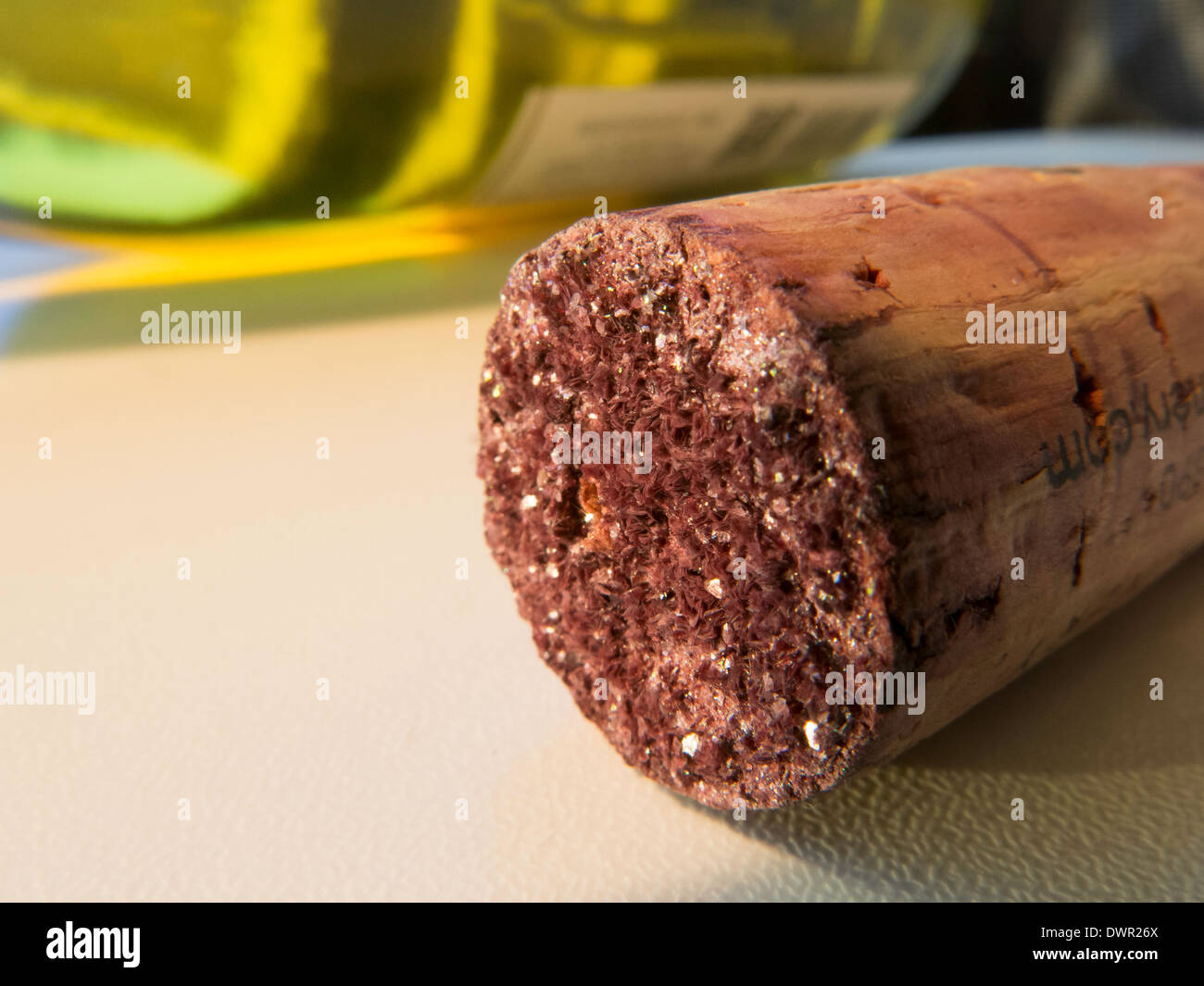 Still Life, Red Wine Cork with Crystal Deposits Stock Photo Alamy