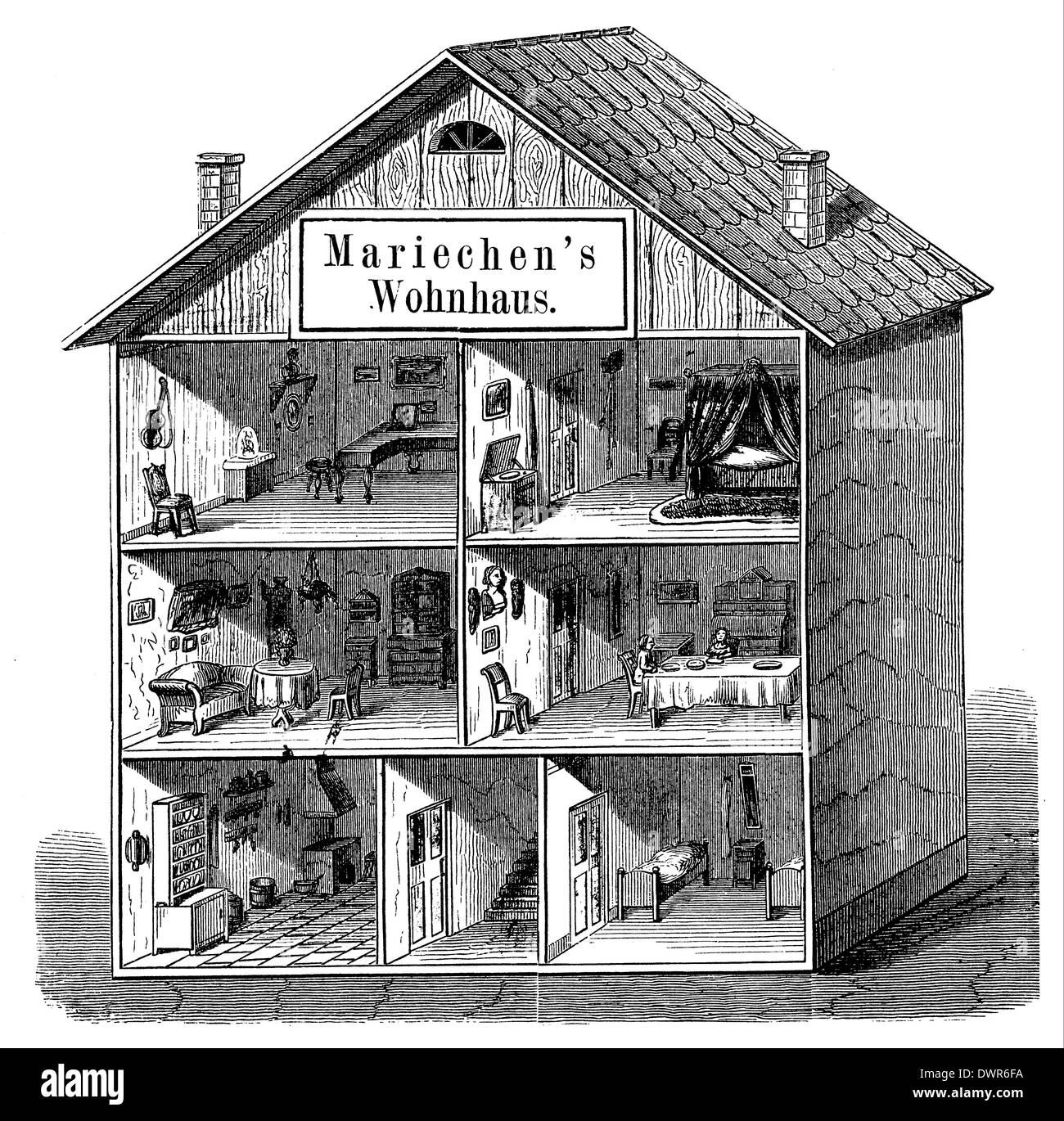 Doll House Stock Illustration - Download Image Now - Dollhouse