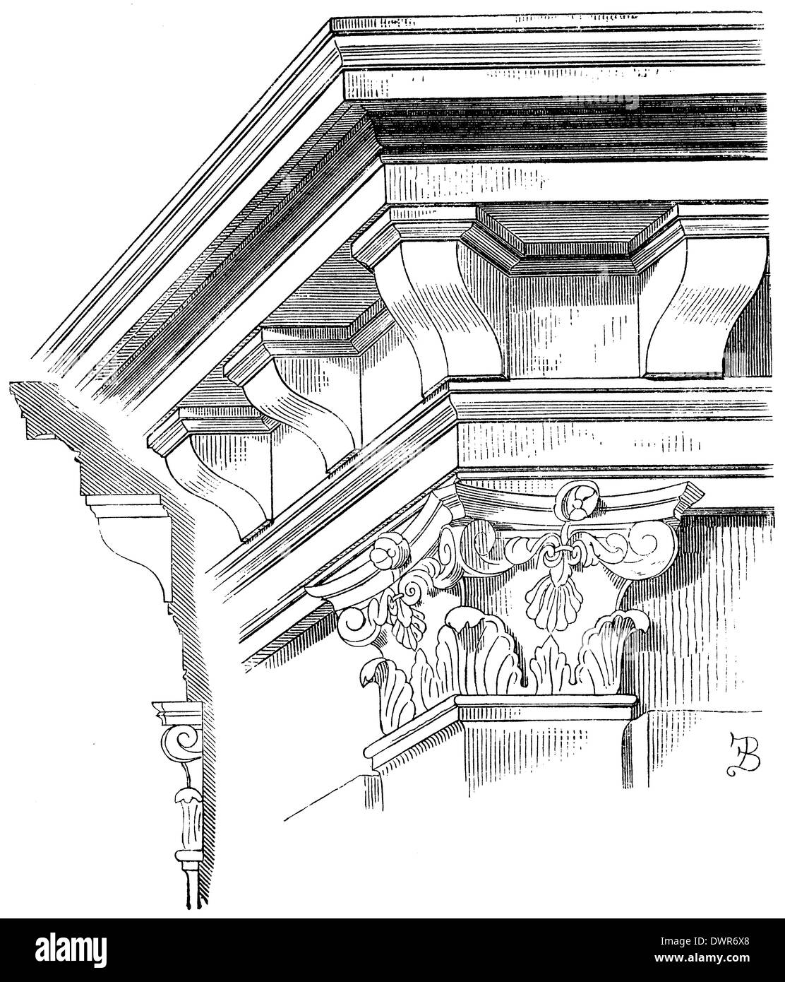 Detail of the Cancelleria in Rome Stock Photo
