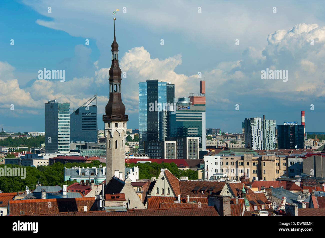 Old and new town, Tallinn Stock Photo