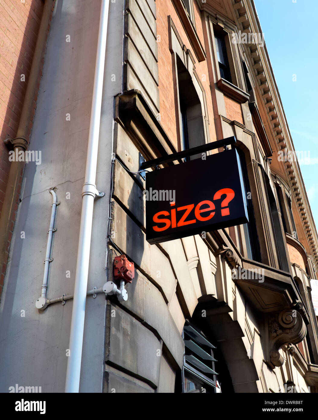 size? shop sign Nottingham England uk Stock Photo Alamy
