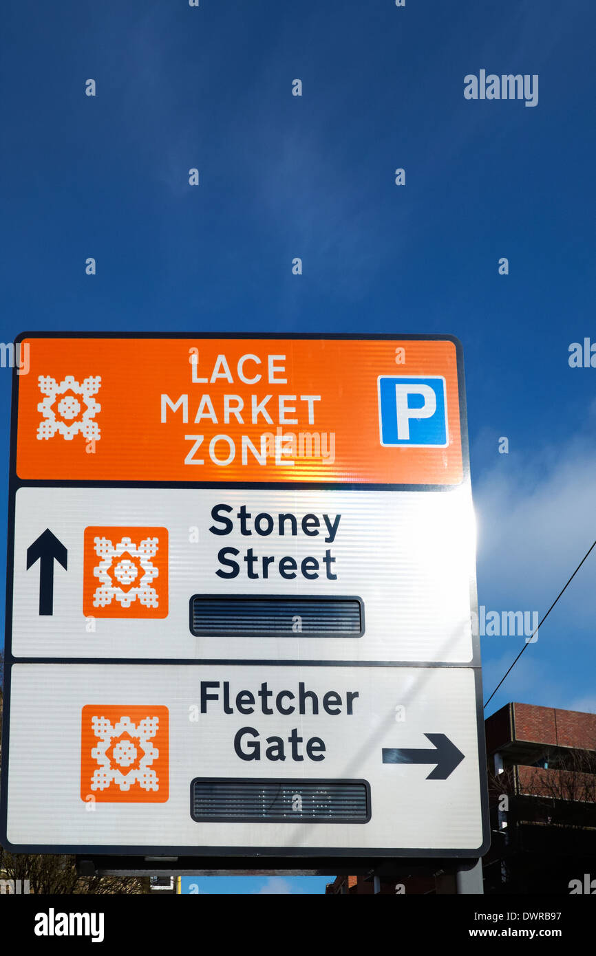 City Car Parking Information Sign Lace Market Nottingham England