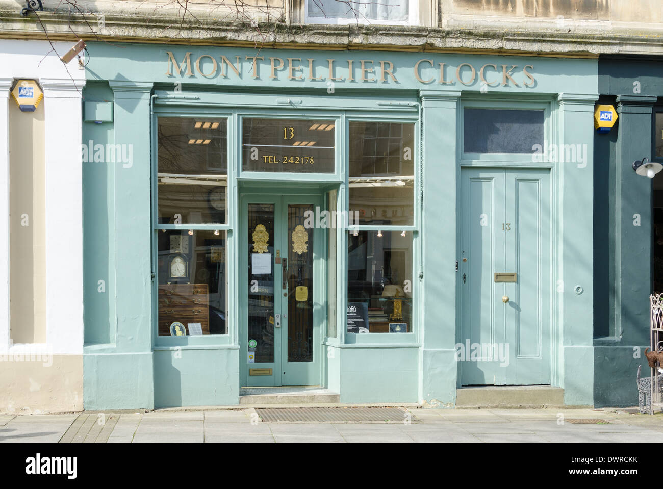 Montpellier Clocks shopfront in Cheltenham, Goucestershire Stock Photo