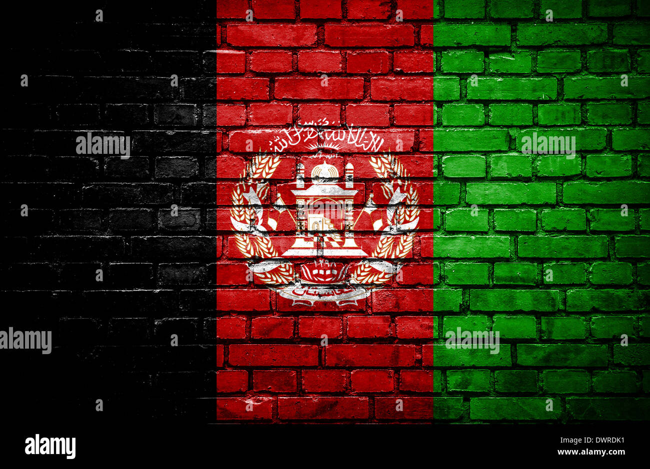 Brick wall with painted flag of Afghanistan Stock Photo - Alamy