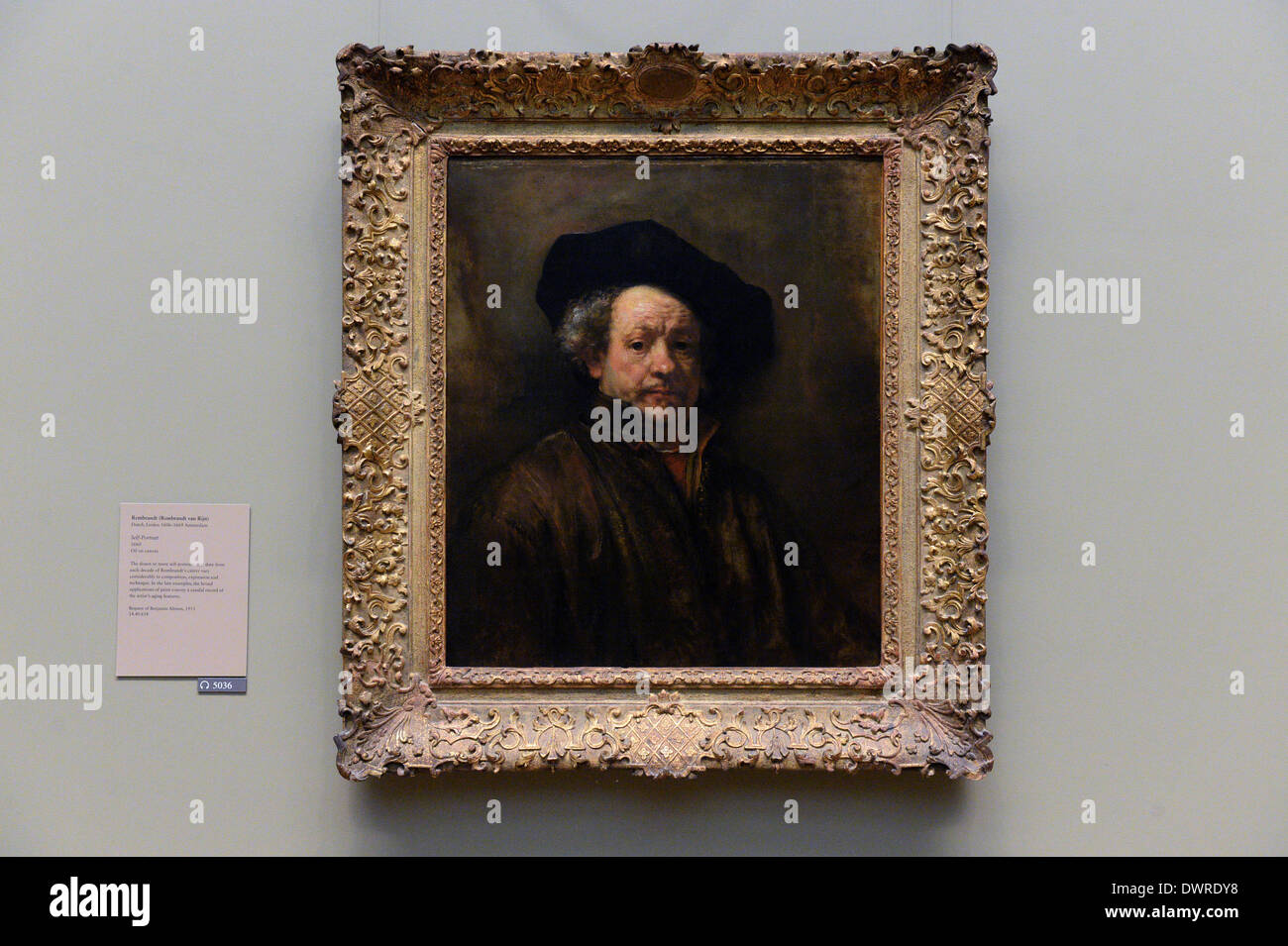 New York City, USA. 08th Mar, 2014. The Selfportrait by Rembrandt