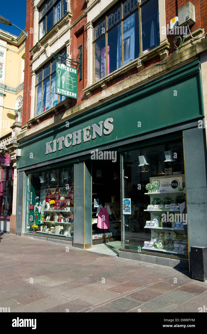 Kitchens shop, High Street, Cardiff, Wales. Stock Photo