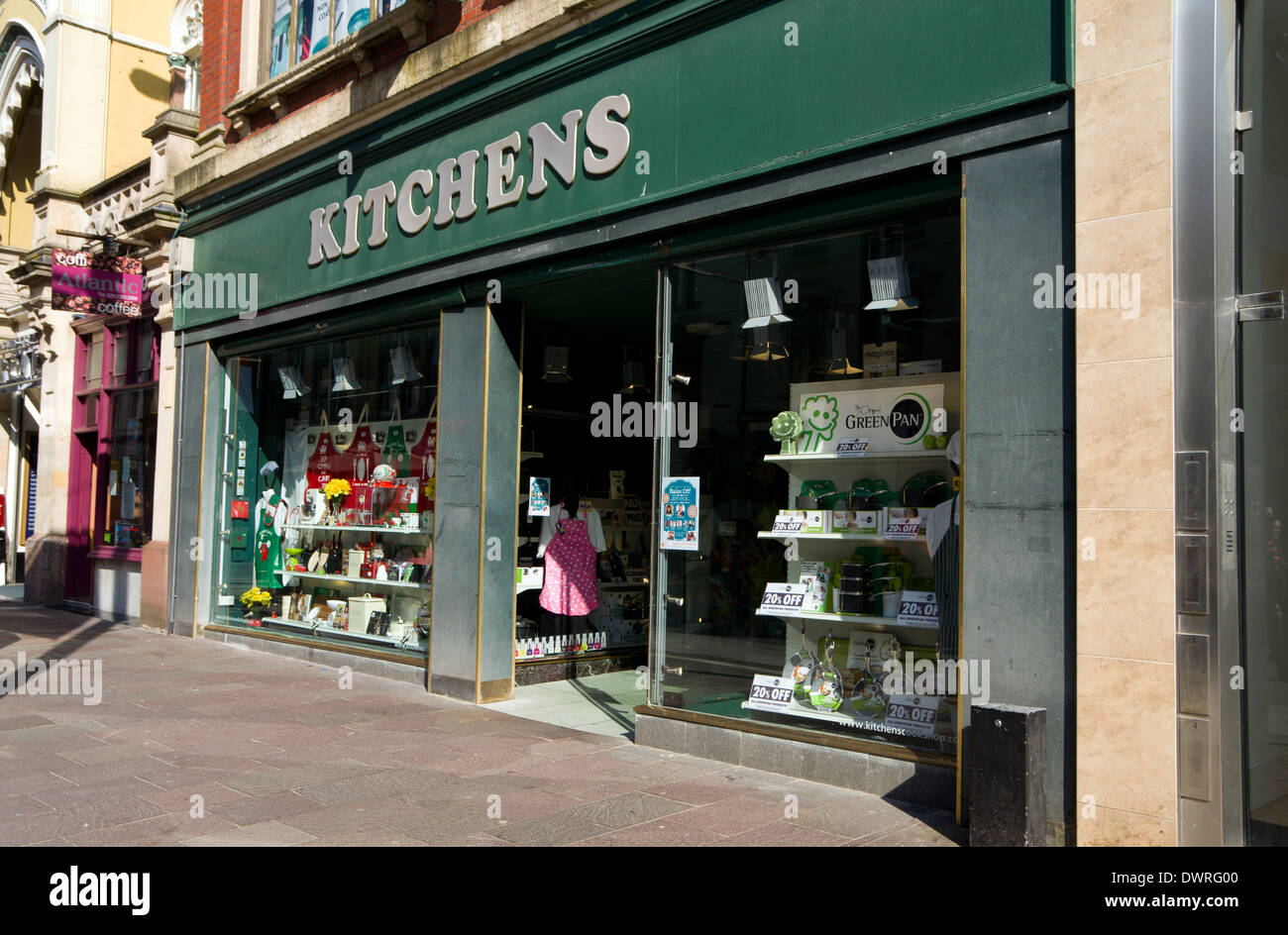 Kitchens shop, High Street, Cardiff, Wales. Stock Photo