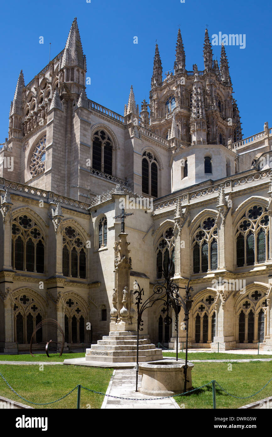 Burgos Cathedral in the city of Burgos in northern Spain. Stock Photo