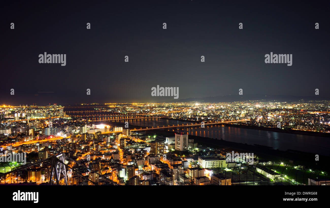 Osaka, Japan, Night View Stock Photo