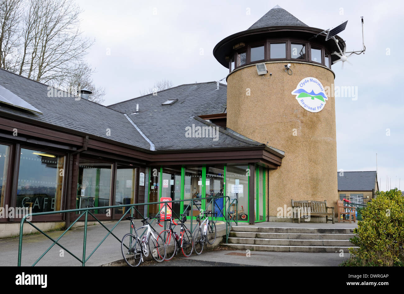 Clyde Muirshiel regional outdoor centre and tea room Stock Photo