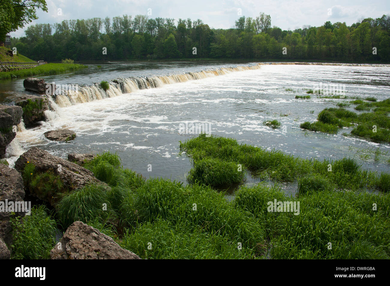 Waterfall, Kuldiga Stock Photo Alamy