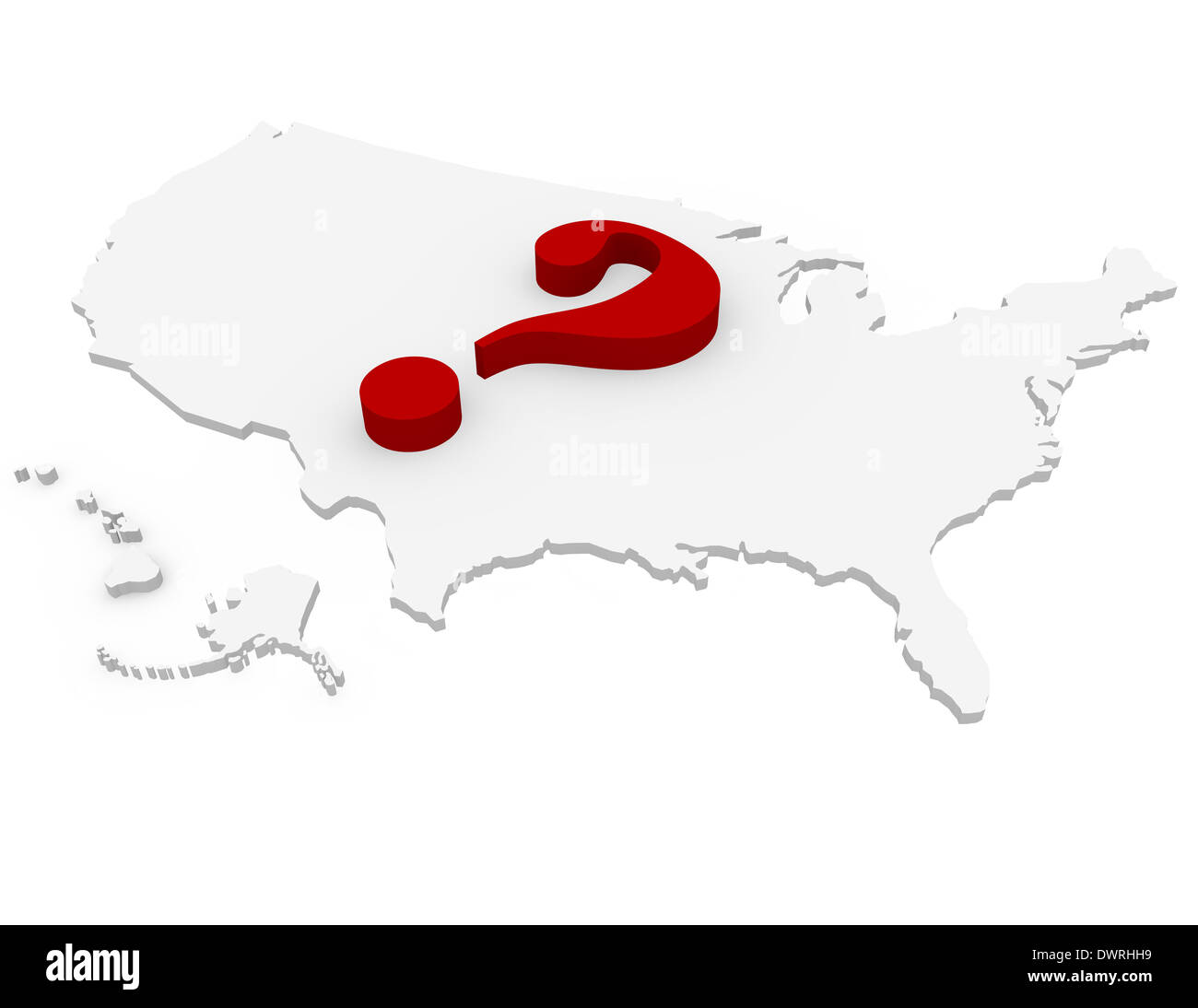 3d Render of the United States with a Question Mark Stock Photo Alamy