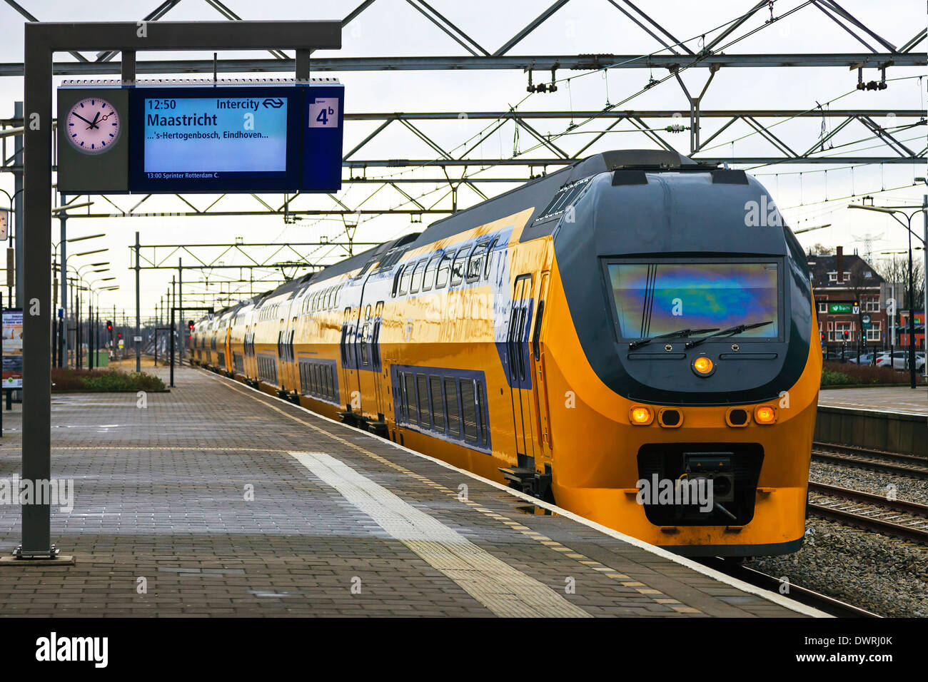 Public transport train travelling to Maastricht, at Zandaam railway  station, Amsterdam, Netherlands Stock Photo - Alamy