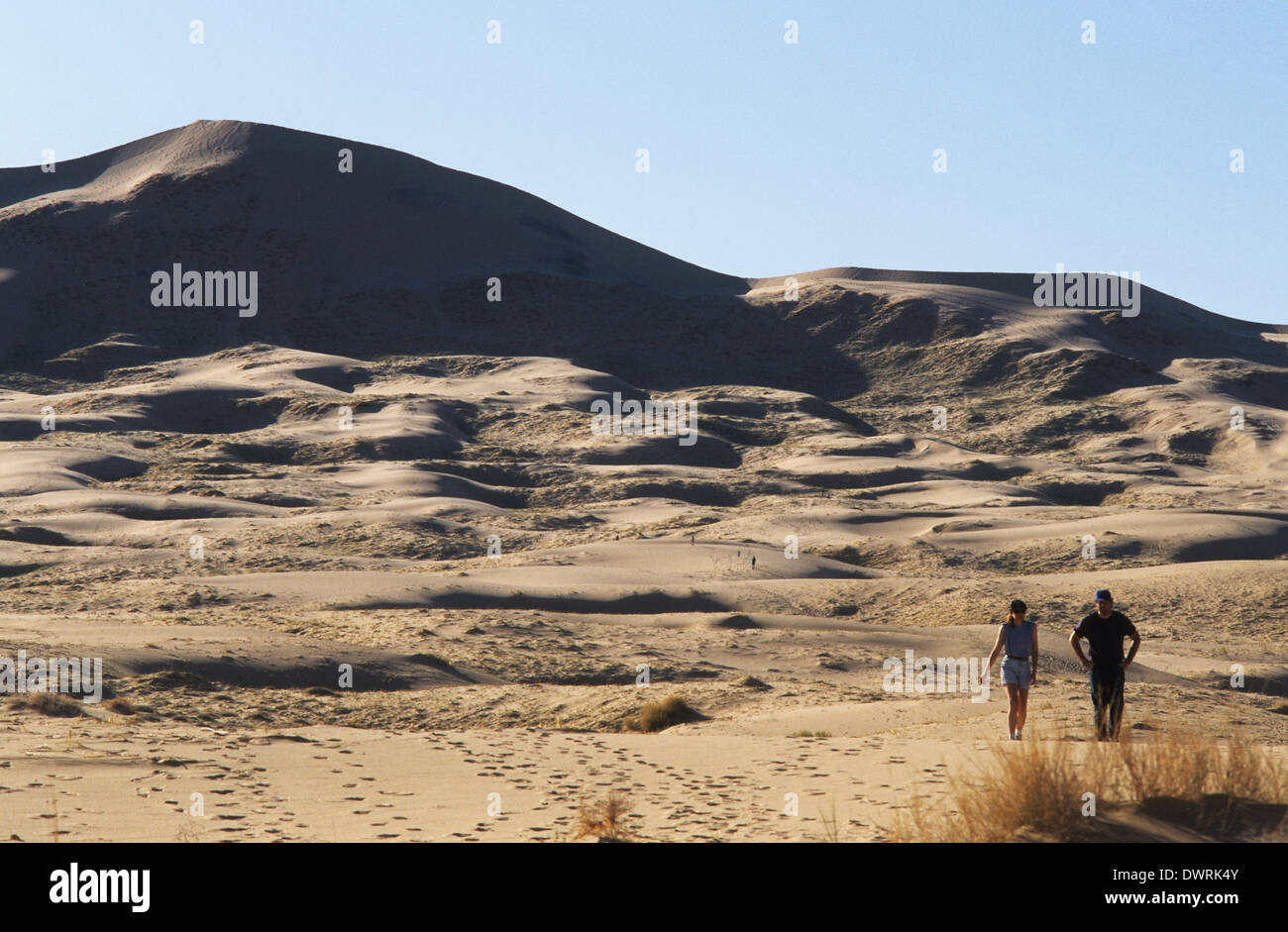 Elk248-2703 California, Mojave National Preserve, Kelso Dunes, with hikers Stock Photo
