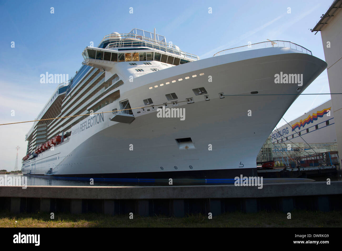 Cruise liner, Papenburg Stock Photo