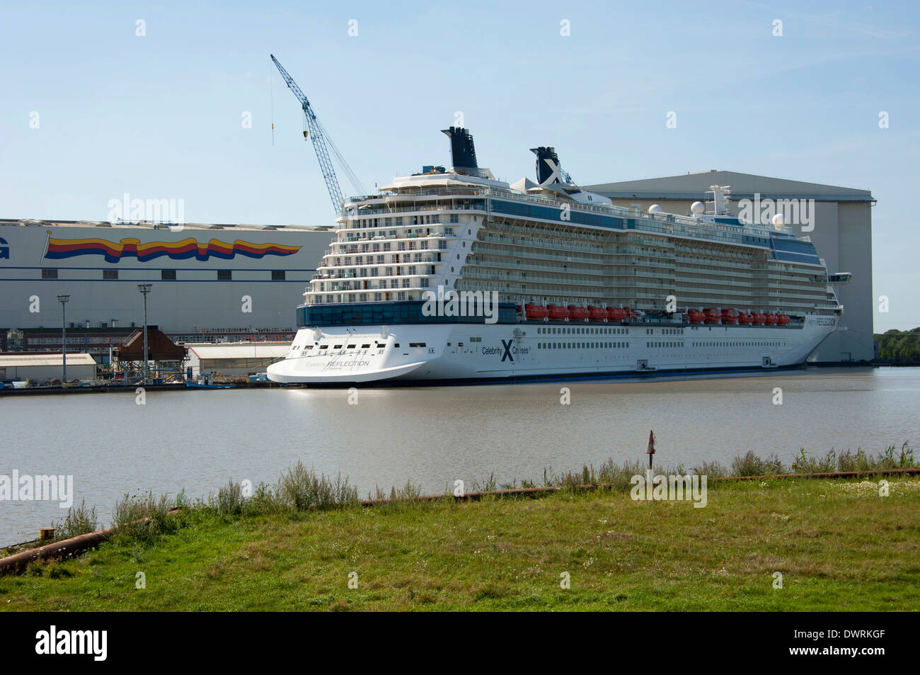 Cruise liner, Papenburg Stock Photo