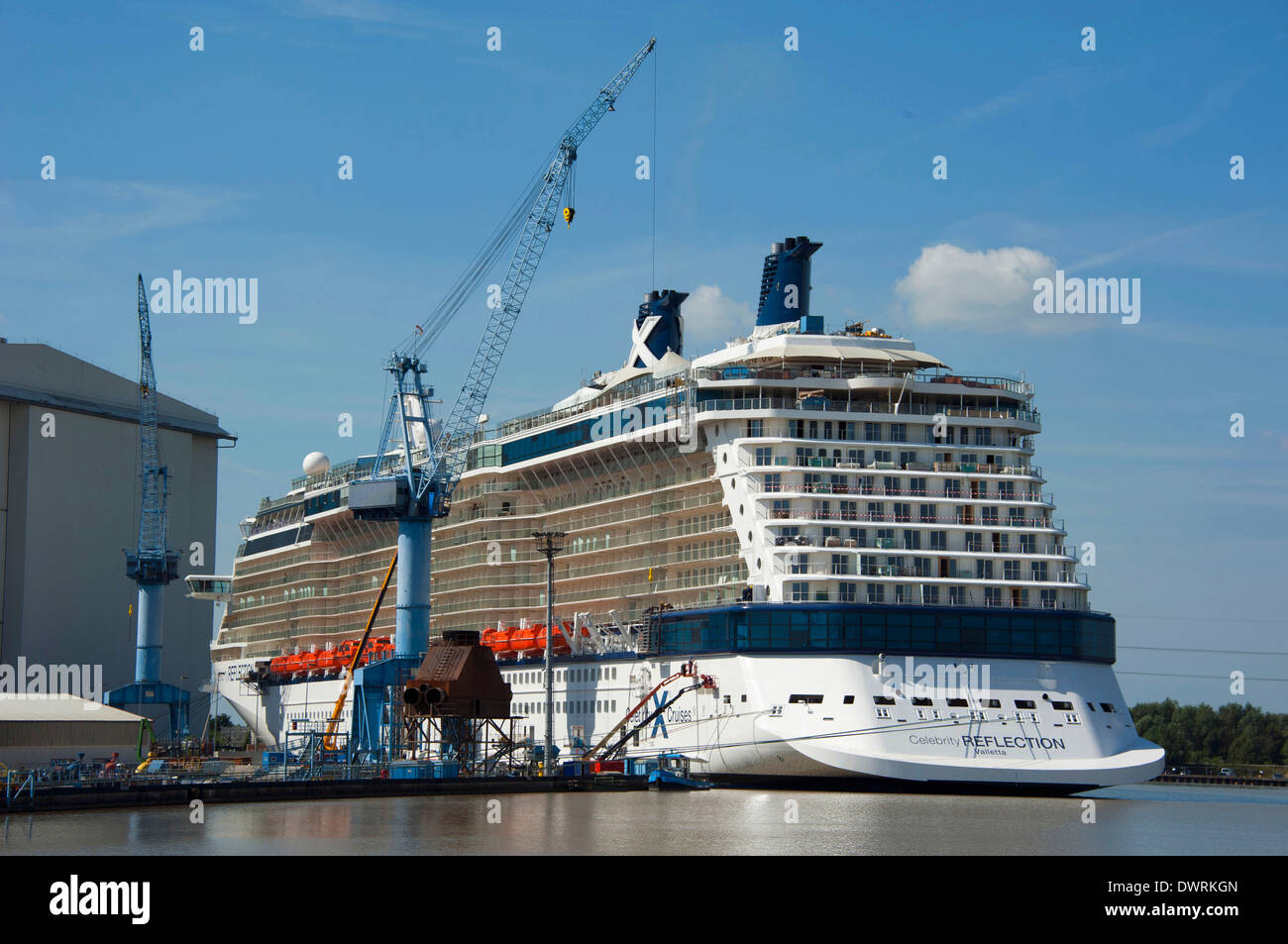 Cruise liner, Papenburg Stock Photo