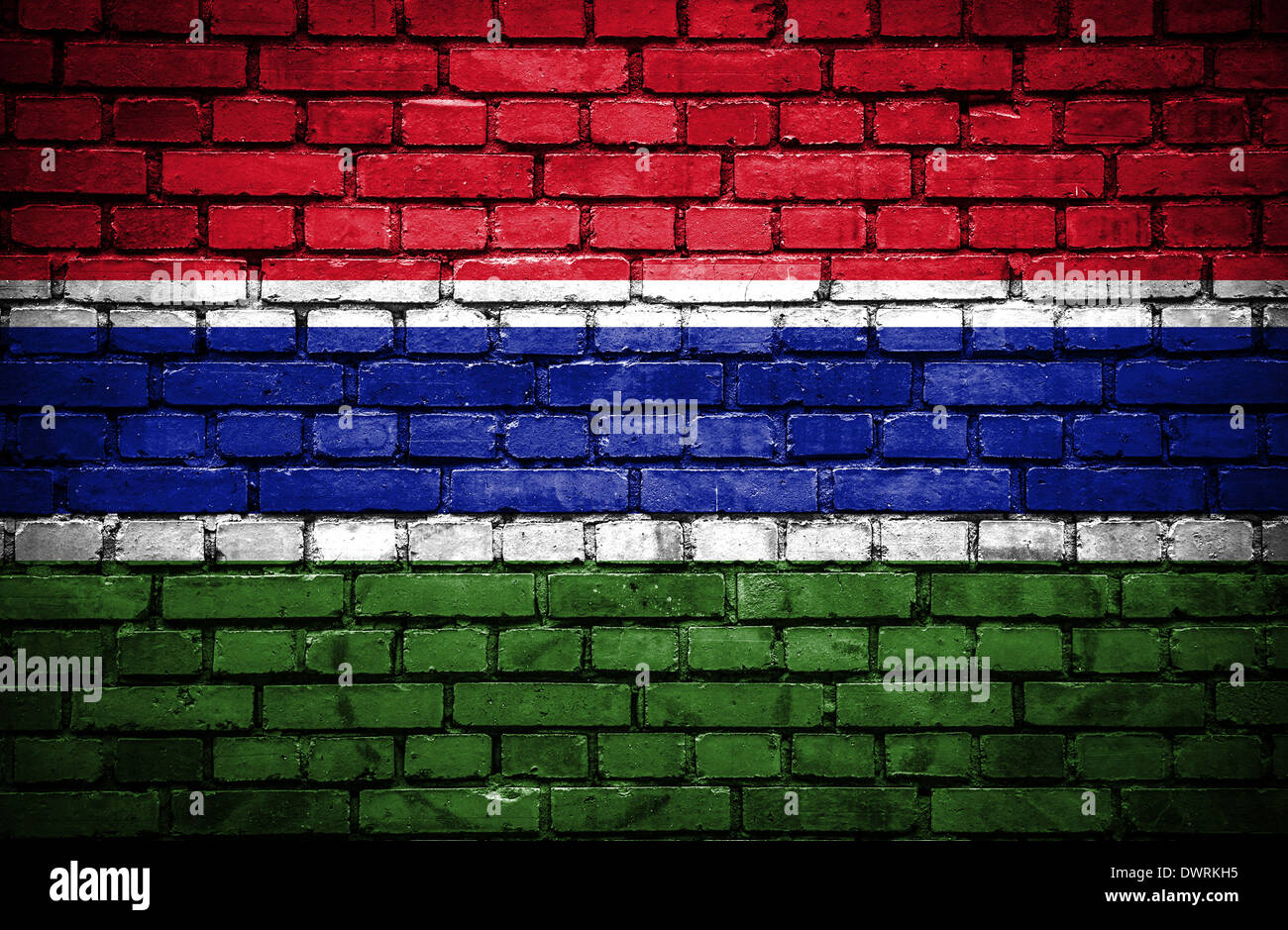 Brick wall with painted flag of Gambia Stock Photo - Alamy