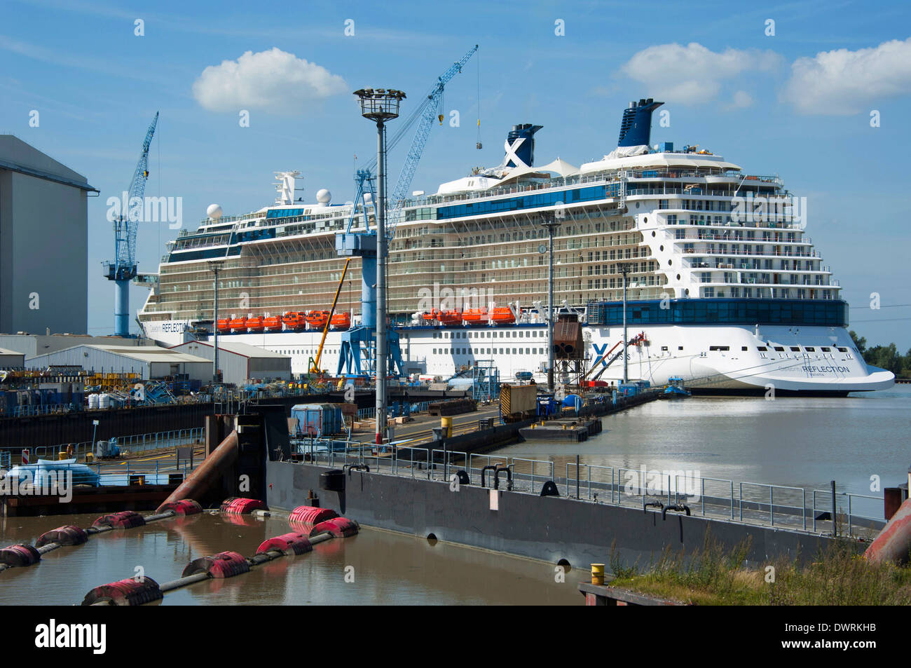 Cruise liner, Papenburg Stock Photo